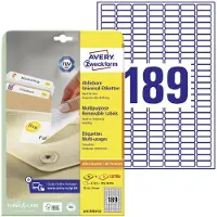 Avery-Zweckform Étiquettes multifonctionnelles universelles , 25,4 x 10 mm, amovible