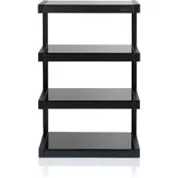 Norstone Meuble Audio et TV Esse Hifi 4 Étagères Verre Acier Noir 57x40x86 cm