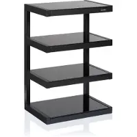 Norstone Esse Vinyl Meuble HiFi pour Platine Vinyle et Vinyles à 4 Niveaux en Verre Noir