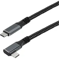 MaxTrack USB Typ C Stecker, gerade - USB Typ C Winkelstecker, Gen 1x2, bis zu max. 10 GBit/s, 2,0 m, 100W/5A (2 m, USB 3.2 Gen 2, 100 W)