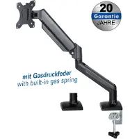 My Wall Support de moniteur entièrement mobile avec ressort à gaz (Tables, 32", 9 kg), Support de moniteur, Noir