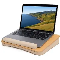 Luft Coussin pour ordinateur portable - Lap table - Ajustable - Support pour travailler à la maison - Table de lit - Plateau pour ordinateur portable et support pour tablette - Bambou