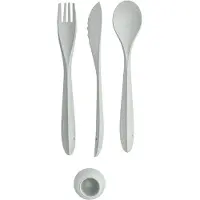 Koziol set de couverts 4 pièces Tulip, set de couverts, To Go couverts, thermoplastique, Organic Grey, 4037670