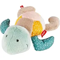 Sigikid Patchwork Sweety Turtle Yellow, Peluche, doudou, polyester, 23 cm, 43291