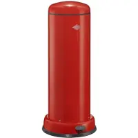 Wesco Collecteur de déchets à pédale Big Baseboy avec amortisseur, Collecteur de déchets, Poubelle, Poubelle, tôle d'acier, rouge, 30 L, 134731-02