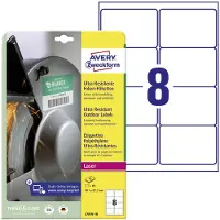 Avery Étiquettes polyéthylène ultra-résistantes L7914-10 , 99,1 x 67,7 mm, 80 étiquettes