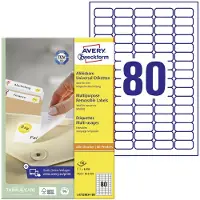 Avery-Zweckform Étiquettes multifonctionnelles universelles , 8000 étiquettes, 35,6 x 16,9 mm