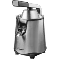 Bestron Presse-agrumes électrique - ACJ600SS - 200 W - Avec 2 cônes de pressage, filtre à pulpe, système anti-gouttes, levier de pressage - Argent - Garantie 5 ans