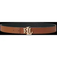 Ralph Lauren pour femme. 412912039001 Ceinture réversible en cuir grainé noir (M), Marron, Casuel
