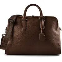BOSS Sac de voyage en cuir grainé avec logo en relief