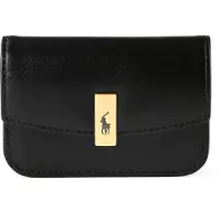 Ralph Lauren pour femme. 427P04990002 Porte-cartes Polo ID pliable en cuir noir (OSFA), Casuel, Classique