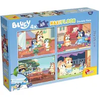 Lisciani Puzzle double face MaxiFloor - Bluey - - 4 x 48 pièces - À partir de 4 ans