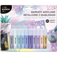 Derform Marqueurs acryliques métalliques 10k avec pochoirs Kidea