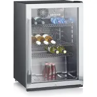 Severin Réfrigérateur à bouteilles , 118 l, porte vitrée, serrure, LED, noir, 1 pièce.