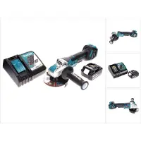 Makita Meuleuse d'angle sans fil DGA 519 RT1 18 V 125 mm sans balais X-Lock + 1 batterie 5,0 Ah + chargeur