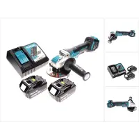 Makita DGA 519 RT Meuleuse d'angle sans fil 18 V 125 mm Brushless X-Lock + 2x batterie 5,0 Ah + chargeur