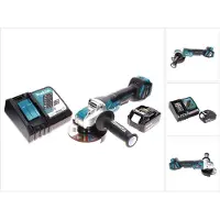 Makita Meuleuse d'angle sans fil DGA 519 RG1 18 V 125 mm Brushless X-Lock + 1 batterie 6,0 Ah + chargeur