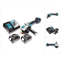 Makita Meuleuse d'angle sans fil DGA 519 RF 18 V 125 mm Brushless X-Lock + 2 batteries 3,0 Ah + chargeur