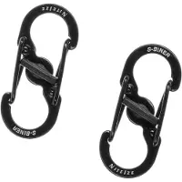 Nite Ize S-Biner Microlock Arear inoxydable - S-biner avec portes a double face verrouiltre - Gardez les touches securisees avec le porte-cles du