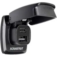 Scanstrut 1xusb-a&1xusb-c 12/flip Pro Fast Charging Double Usb Plug 24v Argenté