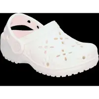 Crocs Chaussures Classic Floral Cut Out T en bois, blanches, pointure 20-21 (filles)