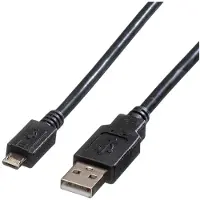 Roline 11.02.8752 câble USB 1,8 m USB 2.0 USB A Micro-USB B Noir