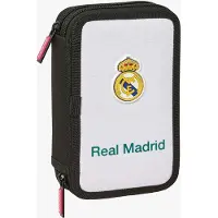 Real Madrid Étui scolaire , saison 26/27, pour enfants. Étui à crayons avec des couleurs, contenant 29 articles, idéal pour les enfants de 5 à 14 ans