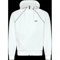 BOSS pour homme. 50553575 Sweat à capuche zippé Join Saggy blanc (M), Casuel, Coton