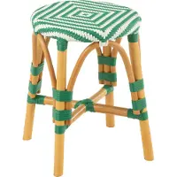 J-Line Tabouret live rotin/plastique naturel/vert