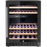 Hendi Cave à vin, 2 zones, 46 bouteilles, Arctic, noire, 570 x 595 x (H) 820 mm