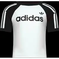 Adidas T-Shirt '3-Stripes Slim' noir / blanc