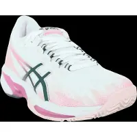Asics Chaussures de sport d'intérieur SONICSMASH FF pour femmes, couleur blanc/vert émeraude, taille 39,5