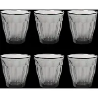 Duralex Lot De 6 - Verre À Eau 25 Cl En Verre Trempé Résistant Teinté Gris