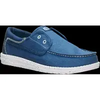 HEY DUDE pour homme. HD45141 Trainers Wally Cru Stretch Canvas blue (44), Bleu, Tissu, Plat, Aucun, Casuel