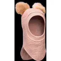 Huttelihut Cagoule - Laine/Coton - 2 Couches - BIG Bear - Rose M - - 1-2 ans (80-92) - Cagoule - Double