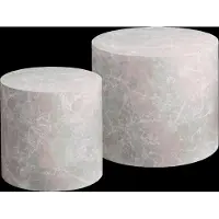 Ebuy24 Nuuk table basse lot de 2Reproduction marbre beige.