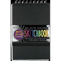 Ooly DIY Couverture Petit carnet de croquis 5 x 7,5 pouces Papier noir Carnet de croquis Livre de dessin pour enfants Adultes tudiants et artist
