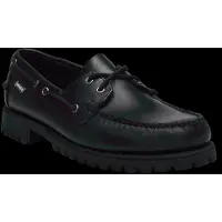 Sebago pour homme. 7001HU0 Ranger Chaussures de bateau en cuir cireux noir (42), Plat, 1 à 3 cm, Lacets, Casuel