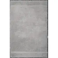 BOSS Drap de bain en coton argenté avec logo brodé ton sur ton