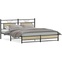 vidaXL Cadre de lit sans matelas Chêne Sonoma 160x200 cm Bois composite
