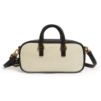 Ted Baker Cuir sac à main sac à épaule bandoulière Lauraly Elongated Canvas Boxy Top Handle Bag Natural beige