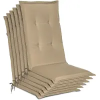 Beautissu Lot de 6 coussins de chaise de jardin Loft HL Nature, 120x50x6cm