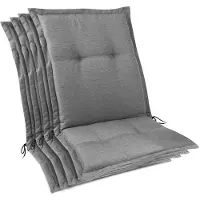 Beautissu , lot de 4 coussins d'assise haut de gamme pour chaises de jardin à dossier bas, 105 x 50 x 7 cm, gris clair