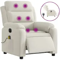 vidaXL Fauteuil de massage électrique crème velours