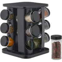 Relaxdays 13 pcs. étagère à épices, Organisateurs de cuisine, Noir