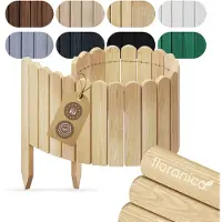 Pemicont Floranica Bordure de jardin H 20 x L 100 cm Nature – ganivelle en bois de pin