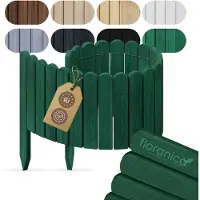 Pemicont Floranica Bordure de jardin H 40 x L 100 cm Vert – ganivelle en bois de pin