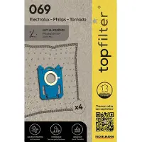 Top Filter Lot de 4 sacs aspirateur Electrolux Philips et Tornado TopFilter Premium
