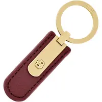 BOSS Porte-clés grainé bordeaux avec monogramme Double B doré