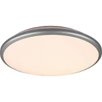 TRIO Plafonnier LED rond LIMBUS blanc argenté 20 W, blanc chaud 2300 lm, plastique, dimensions : 6,5 x 34,7 x 34,7 cm, IP20, RL